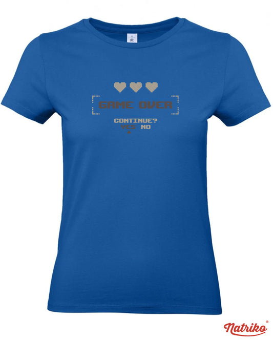 Dámské tričko s potiskem Game over Continue