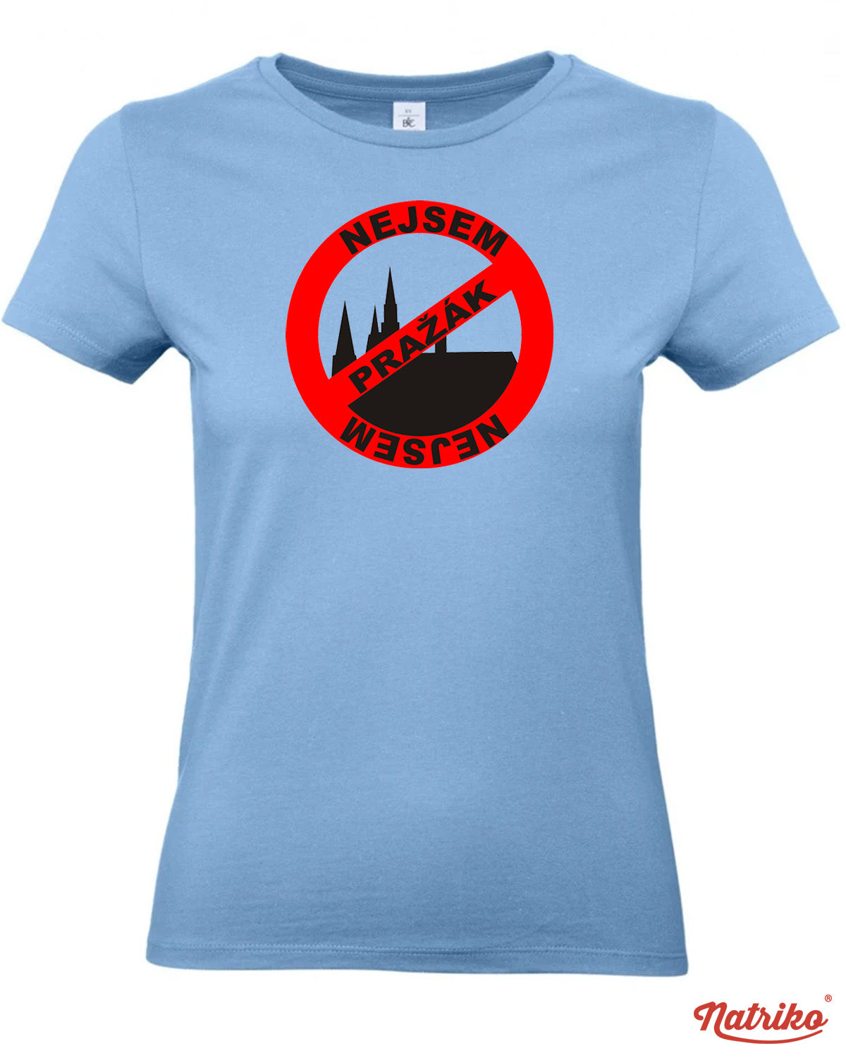 Dámské tričko s potiskem Nejsem pražák