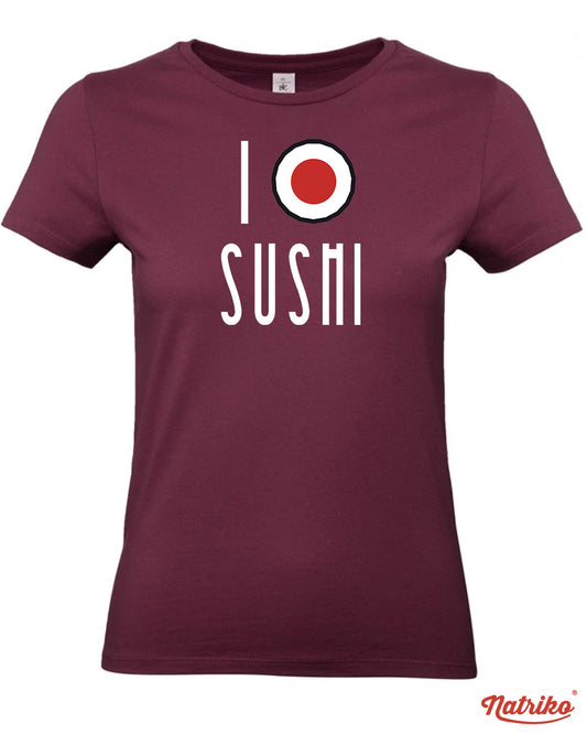 Dámské tričko s potiskem I love sushi