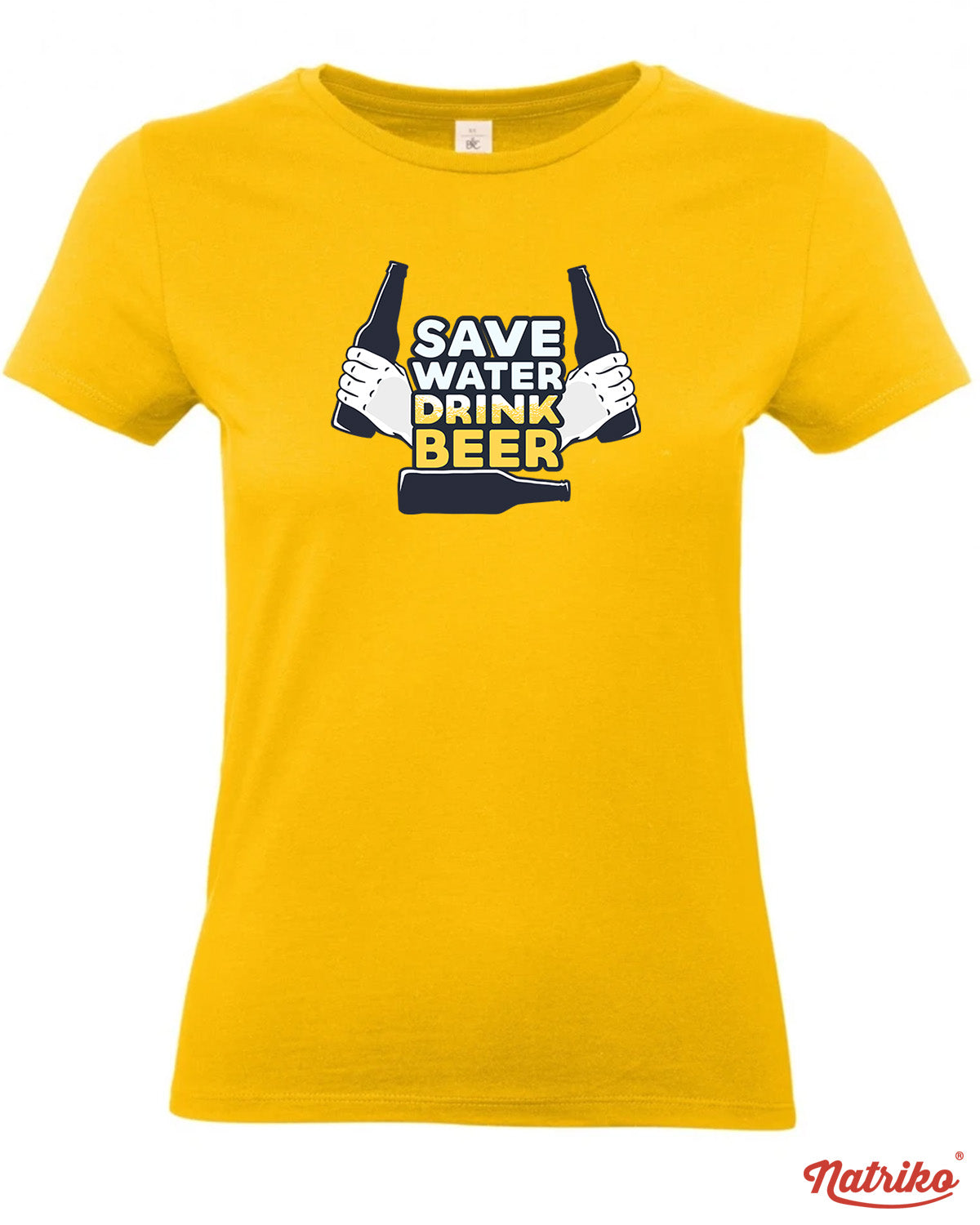 Dámské tričko s potiskem Save water drink beer