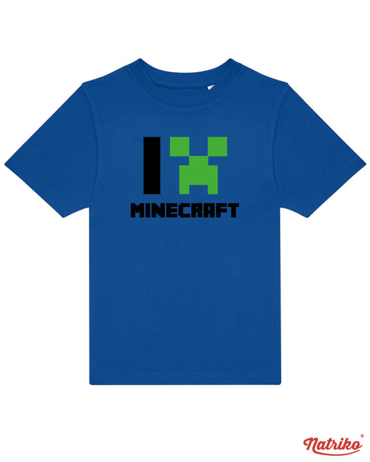 Dětské tričko s potiskem I love minecraft