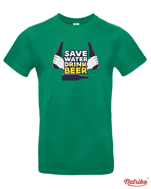 Pánské tričko s potiskem Save water drink beer