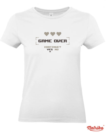Dámské tričko s potiskem Game over Continue