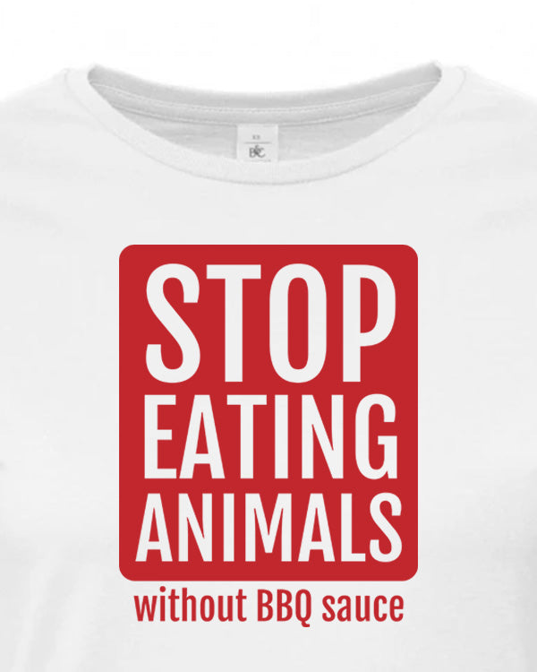 Dámské tričko s potiskem Stop eating animals
