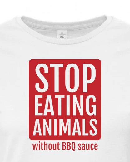 Dámské tričko s potiskem Stop eating animals