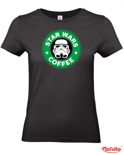 Dámské tričko s potiskem Star wars coffee