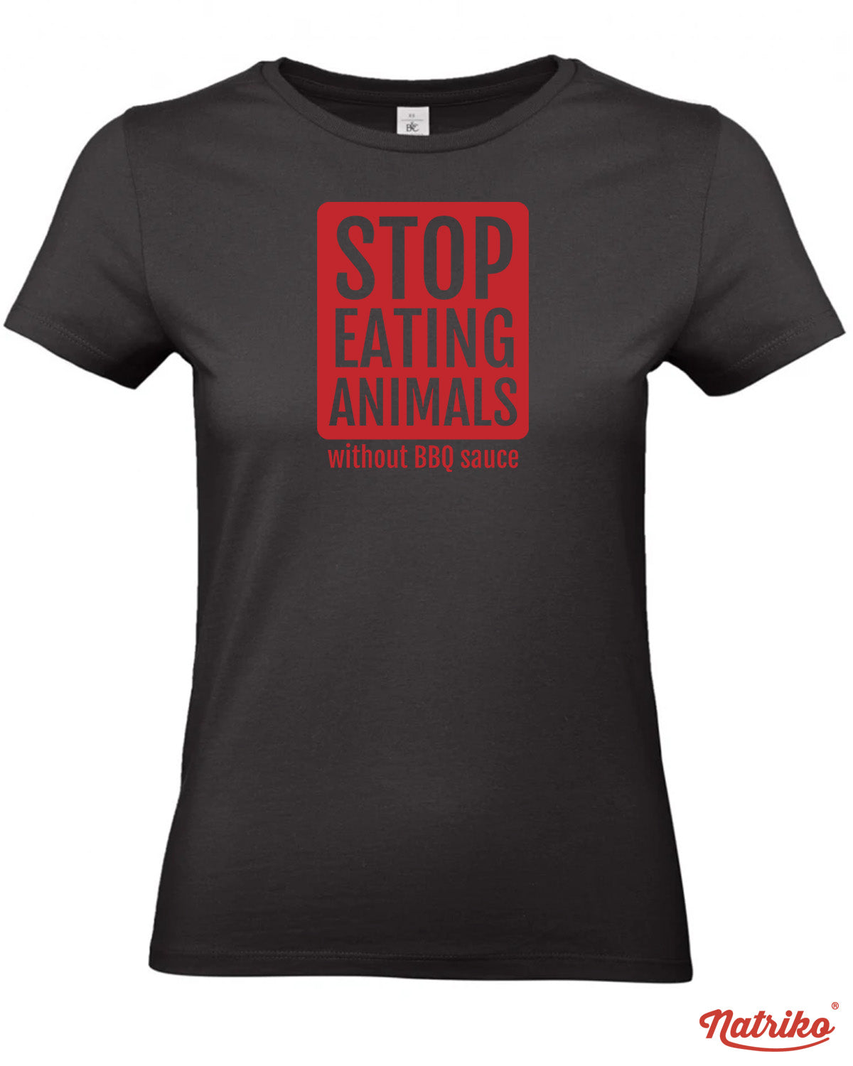 Dámské tričko s potiskem Stop eating animals