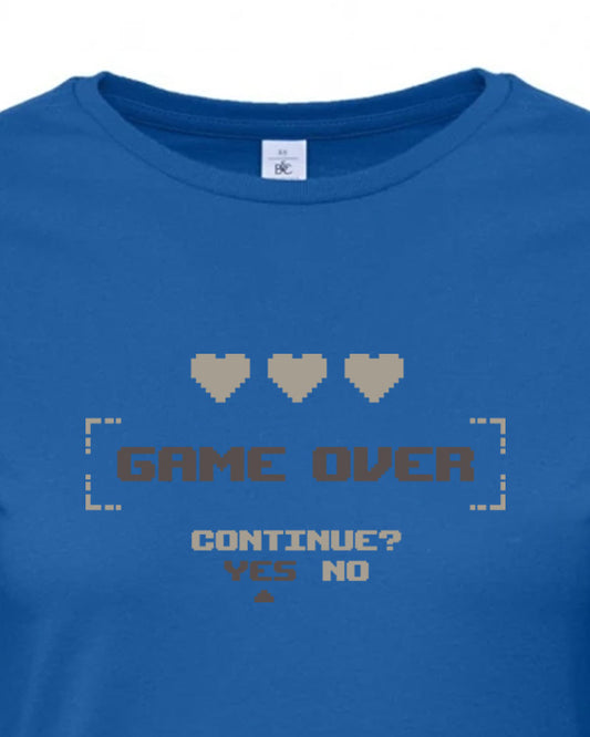 Dámské tričko s potiskem Game over Continue