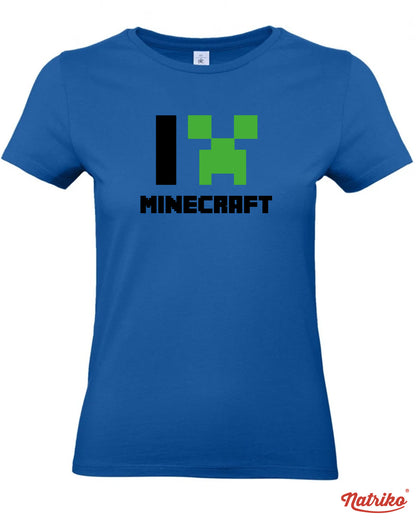 Dámské tričko s potiskem I love Minecraft
