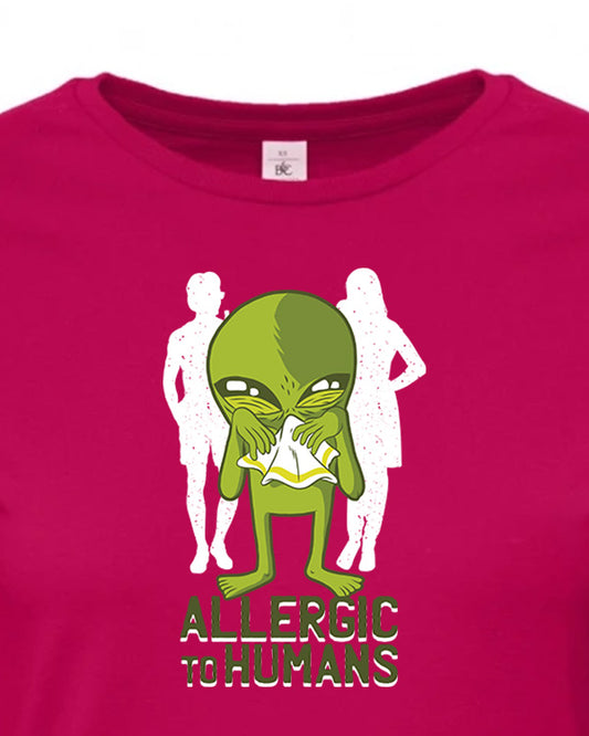 Dámské tričko s potiskem Allergic to humans