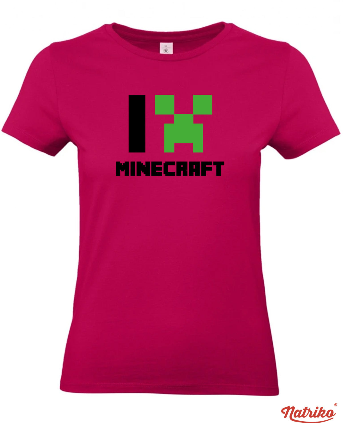 Dámské tričko s potiskem I love Minecraft