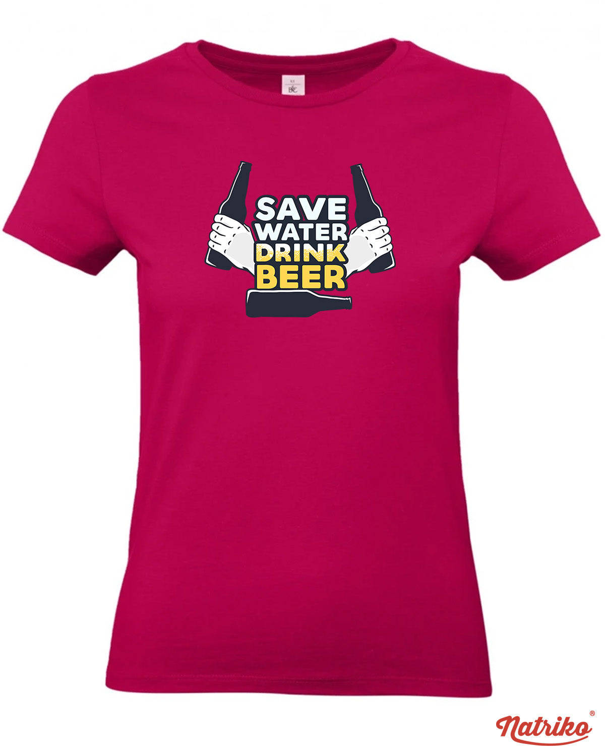 Dámské tričko s potiskem Save water drink beer