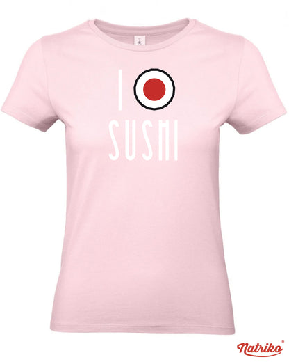 Dámské tričko s potiskem I love sushi