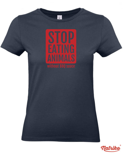 Dámské tričko s potiskem Stop eating animals