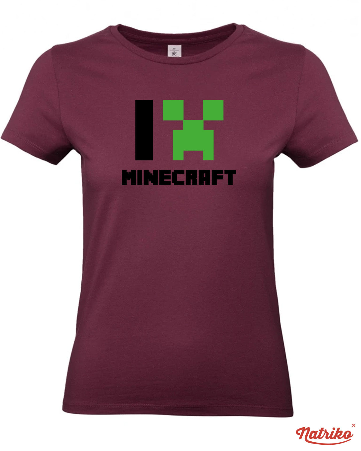 Dámské tričko s potiskem I love Minecraft