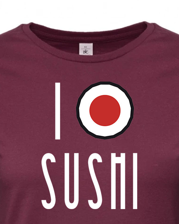 Dámské tričko s potiskem I love sushi