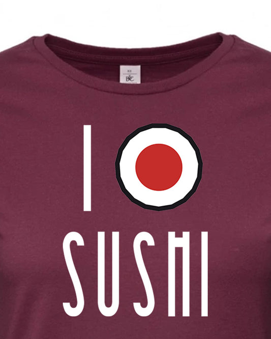 Dámské tričko s potiskem I love sushi