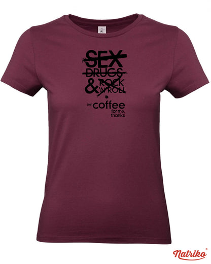 Dámské tričko s potiskem Just coffee