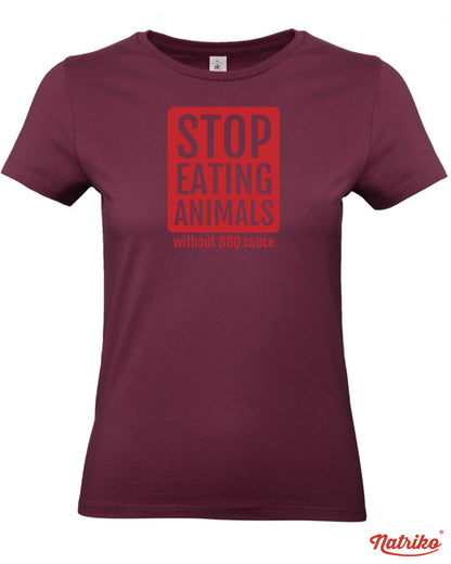 Dámské tričko s potiskem Stop eating animals
