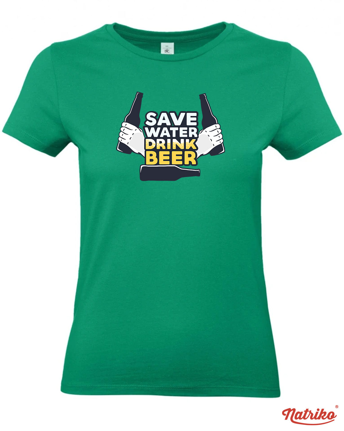 Dámské tričko s potiskem Save water drink beer