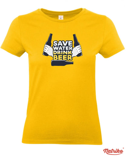 Dámské tričko s potiskem Save water drink beer