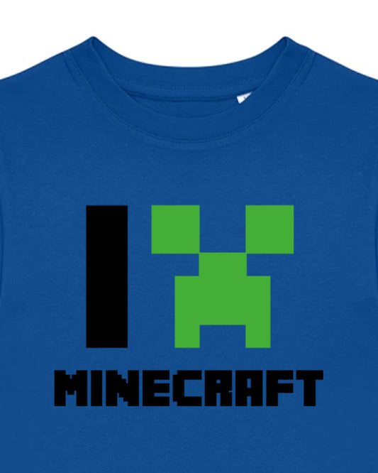 Dětské tričko s potiskem I love minecraft
