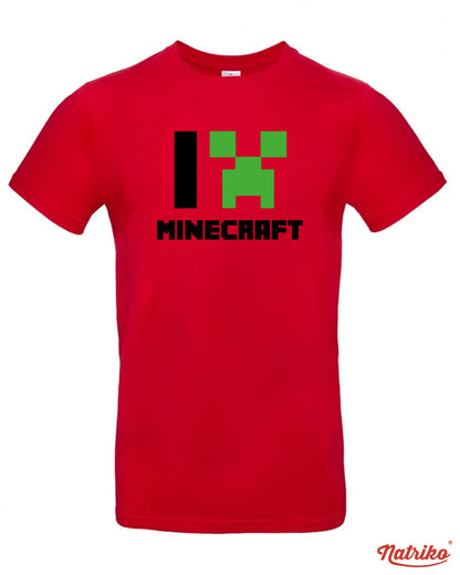 Pánské tričko s potiskem I love Minecraft