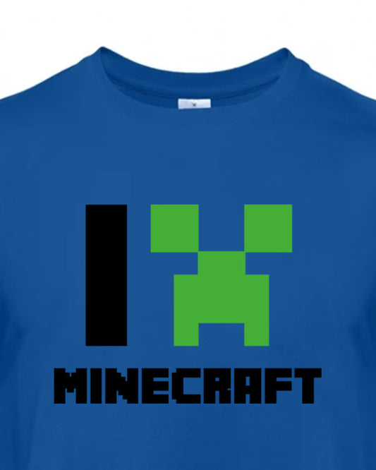 Pánské tričko s potiskem I love Minecraft