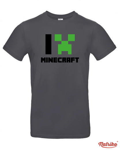 Pánské tričko s potiskem I love Minecraft