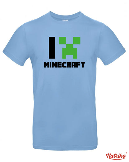 Pánské tričko s potiskem I love Minecraft