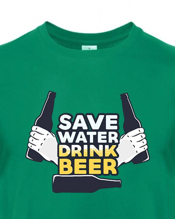 Pánské tričko s potiskem Save water drink beer
